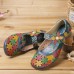  Natural Flowers Hollow Out Cowhide Leather Comfy Breathable Wearable Casual Flat Shoes