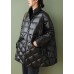 Boutique Coffee zippered Pockets Loose Winter Down Coat