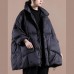 Casual plus size clothing womens parka Jackets black stand collar Large pockets down coat winter