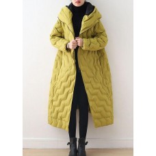 Free Shipping- yellow coat casual hooded women parka overcoat-Limited Stock