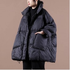 Casual plus size clothing womens parka Jackets black stand collar Large pockets down coat winter