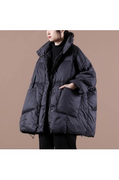 Casual plus size clothing womens parka Jackets black stand collar Large pockets down coat winter